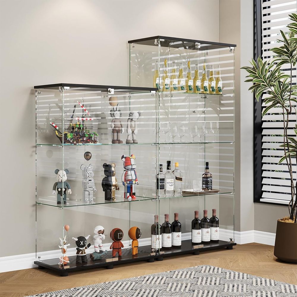 Glass Display Cabinet with 4-S - Glass Bed 评论和价格