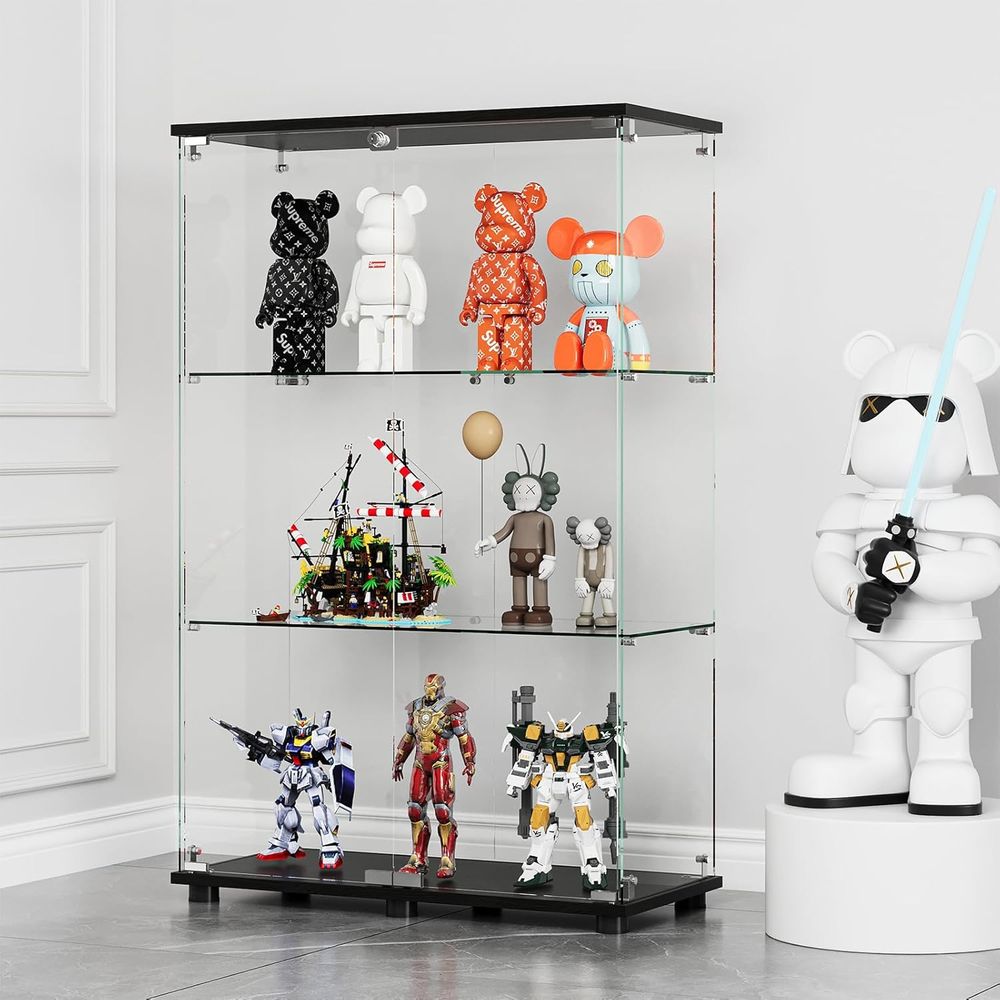 Glass Display Cabinet with 3-S - Glass Bed 评论和价格