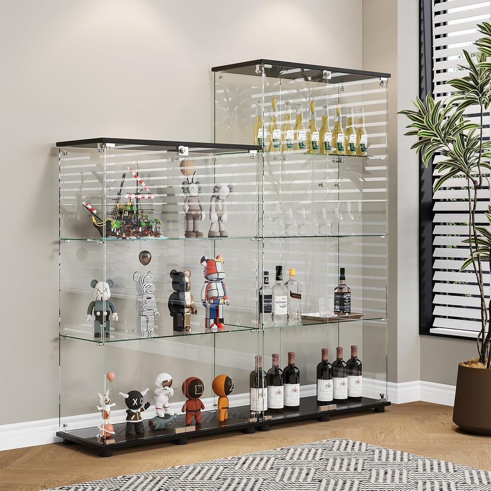 Glass Display Cabinet with 3-S - Glass Bed 评论和价格